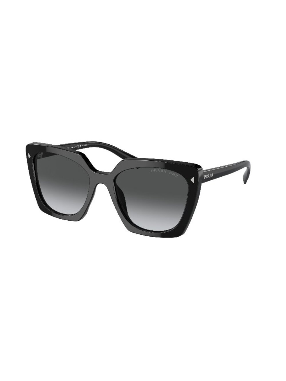 New Prada Women's Sunglasses Black Square Grey Lens Acetate Frame PR 23ZS 1AB5W1